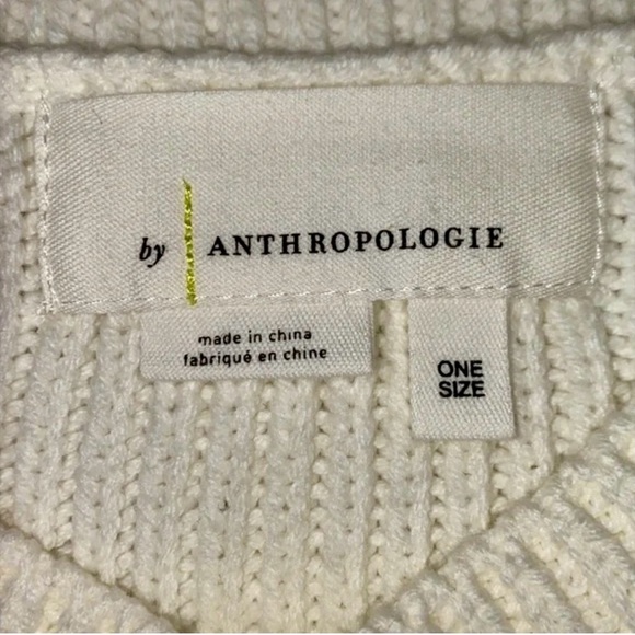 Anthropologie Fringed Sweater Vest Cream One Size - Picture 10 of 15